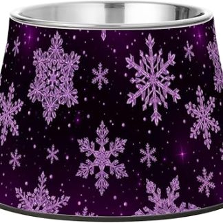 Миски для кормления собак Purple Sky Snowflake с подставкой из нержавеющей стали. Товары первой необходимости для маленьких питомцев. Удобные для собак с усами.