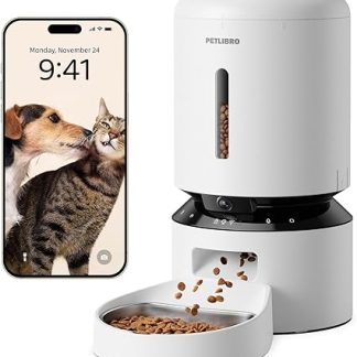Автоматический дозатор кошачьего корма PETLIBRO с камерой 1080p, кормушка для собак с приложением, Wi-Fi 5G и 2.4G, датчиком низкого уровня корма и блокировкой.