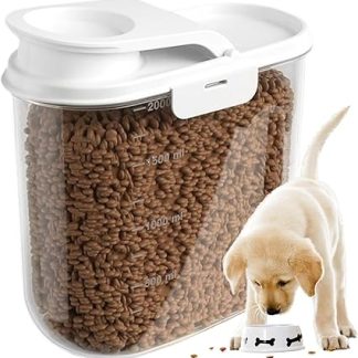 Контейнеры для хранения корма для домашних животных, герметичный контейнер для собачьего корма, 2 л, контейнер с крышкой, для квартиры, кухни, кладовой, организации домашнего пространства, для закусок, муки.