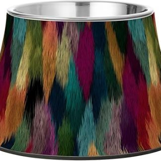 Зелёные миски для кормления собак с принтом под мех дикобраза, приподнятая миска из нержавеющей стали для мелких питомцев, способствующая медленному поеданию.