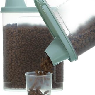 Набор из 3 герметичных контейнеров для собачьего корма Citylife, водонепроницаемый контейнер для хранения кошачьего корма с мерным стаканчиком, объем 2300 мл (2 шт., голубой)