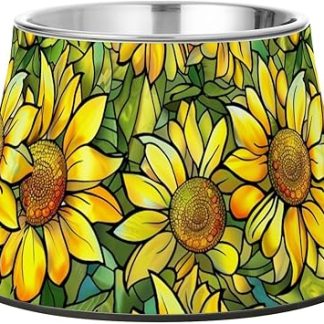 Усовершенствованные миски для кормления кошек, собак, кошек, кроликов и птиц из нержавеющей стали, выполненные в цвете «Подсолнух».