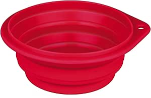 Дорожная миска Trixie, 0,5 л x 14 см, красно-синяя.