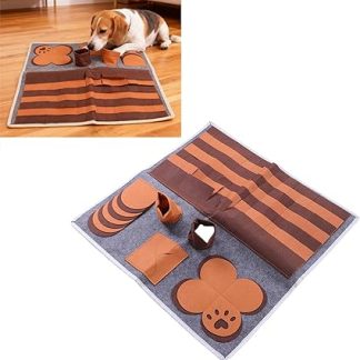 Интерактивный коврик для собак Tnfeeon Pet Sniffing Mat размером 22,6 x дюйм, изготовленный из войлока, для медленного кормления, игрушка для развития обоняния и умственной стимуляции.