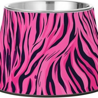 Розовые миски для домашних животных с рисунком под мех животных, приподнятые миски из нержавеющей стали для собак, кошек, кроликов и птиц, предназначенные для медленного поедания пищи.