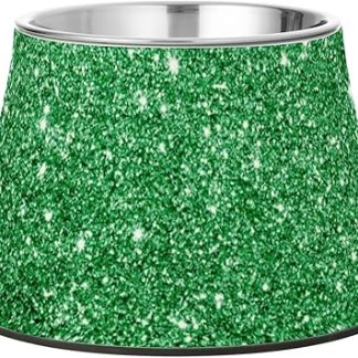 Миска для воды для собак в форме светло-зеленой блестящей звезды с подставкой, миска для кошачьего корма из нержавеющей стали для маленьких собак, средство от усов.