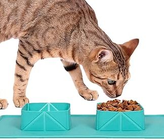 Портативная миска – Складная силиконовая миска для еды – Нескользящая и портативная миска для кошек, щенков, котят, походов, кемпинга, прогулок, дома, парка