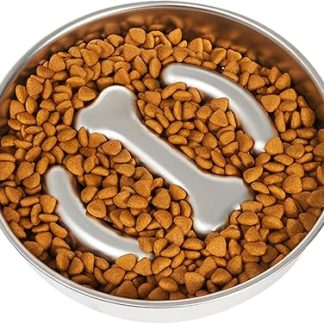 Миски для медленного кормления собак, лабиринтная миска для собак, нержавеющая сталь, здоровое питание, диета, защита от удушья, уход за домашними животными, говядина, сушеная курица