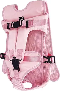 Adjustable Pet Front Carrier Backpack, Hands-Free Dog & Cat Travel Bag for Small & Medium Pets Easy-Fit Puppy Travel Backpack Pink S