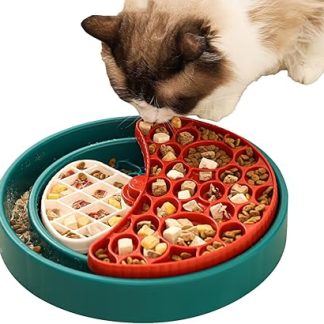 Миска для кормления Slow Down Food Bowl — предотвращает удушье — интерактивная вращающаяся на 360 градусов кормушка. Безопасное питание и снижение стресса.
