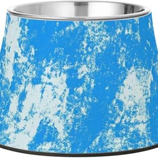 Винтажные синие миски для кормления собак в стиле тай-дай, модернизированные миски для кошачьего корма из нержавеющей стали для маленьких собак, удобные для усов.