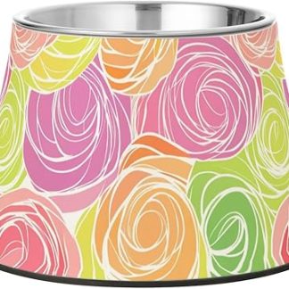 Розовая красочная миска для домашних животных, нескользящая миска из нержавеющей стали для кормления кошек, собак, кроликов и птиц, удобная для кормления.