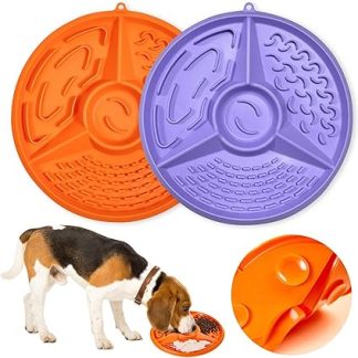 Подстилка для вылизывания собак, 2 коврика для вылизывания собак и кошек, устройство для медленного кормления с присосками и выступами для успокоения тревожности у собак и кошек, для купания, кормления и дрессировки собак.