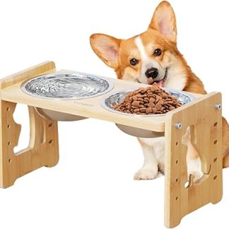 Подставка для миски - Подставка для миски с нескользящей рамой, регулируемая по высоте, для собак и кошек всех размеров, для использования в помещении и на открытом воздухе, для гостиной, кухни.