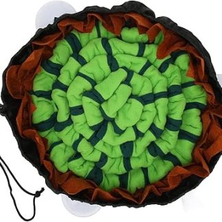 Интерактивный коврик для кормления собак с противоскользящим покрытием, стимулирующий инстинкт поиска пищи у кошек и щенков. Прочный полиэстер, 50 x 50 см.