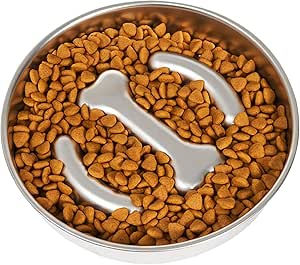 Миска для собак с нескользящим основанием, изготовлена ​​из нержавеющей стали, с защитой от застревания корма, подходит для крупных и средних пород собак для здорового питания.