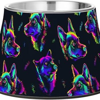 Миска для корма и воды с принтом, модернизированная миска из нержавеющей стали для собак средних размеров, средство от усов.