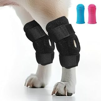 Черный бандаж для лап собаки, пара передних фиксаторов для защиты ран, предотвращает вылизывание, шлейка для поддержки задних лап, шина для передних лап, предотвращает травмы и растяжения, в комплекте 2 шт.