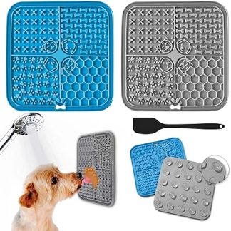 Набор из 2 подстилок для вылизывания собак Roelli, подстилка с силиконовой лопаткой и присоской, не содержит BPA, для купания, кормления и дрессировки собак.