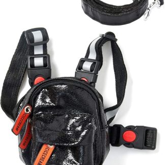 Dog Backpack Harness with Leash Backpack for Dogs to Wear Adjustable Saddle Bag Reflective Strips Night Safe Outdoor Travel Hiking Walking Harness Backpack for Small & Medium Dogs