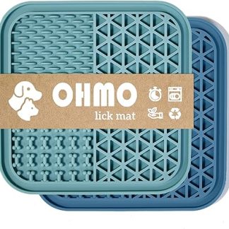 Коврик для вылизывания OHMO для собак и кошек (2 шт.). Легко чистится, обеспечивает медленное кормление благодаря присоскам, служит ковриком для вылизывания, снижая тревожность и скуку.
