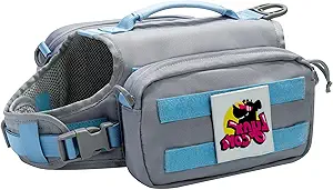 Dog Backpack for Small Medium Large Dogs, Tactical Dog Backpack with Removable Side Pockets, Saddle Bags for Dog Travel, Hiking, Training Running, Walking, Adjustable Dogs Vest Can Be Used Alone