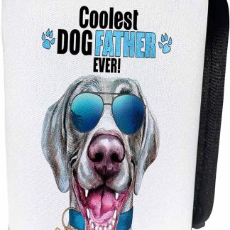 Can Cooler Bottle Wrap - A Very Happy Weimaraner Dog in Sunglasses for a Cool Dad Fathers Day Dogs Rule Collection