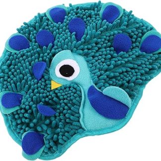 Интерактивная кормушка для собак в виде павлина, предназначенная для медленного поедания корма и прятания лакомств, стимулирующая умственную деятельность и развивающая обоняние у собак и кошек.