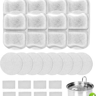 8 фильтров для фонтана для собак, совместимых с фонтаном Oneisall, сменные фильтры из нержавеющей стали для фонтана для собак, 7 л/1,8 г, фильтры тройного действия для фонтана для кошек.