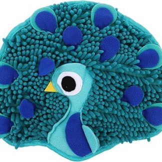 Интерактивный коврик для медленного кормления собак с павлиньим рисунком, стимулирующий обоняние. Игрушка для прятания лакомств, развивающая умственные способности. Идеально подходит для быстрых и тревожных собак.