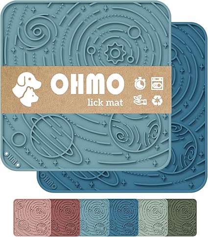 Коврик для вылизывания собак OHMO, коврик для щенков и кошек - 2 шт., большой размер, для домашних животных, снимает тревогу и замедляет кормление, пищевой силикон.