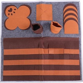 Интерактивный коврик для собак с функцией медленного кормления и регулируемым рисунком-головоломкой для стимуляции умственной деятельности и развития естественных навыков поиска пищи.