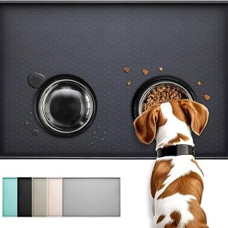 Коврик для кормления собак Conlun, изготовленный из силиконовой резины, нескользящий, на 100% водонепроницаемый, с высоким бортиком, предотвращает проливание воды и корма, можно мыть в посудомоечной машине, легко чистится, быстро сохнет.