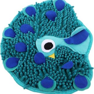 Интерактивный коврик для медленного кормления собак POPETPOP в форме павлина, предназначенный для спрятанных лакомств, обеспечивает умственную стимуляцию и физическую активность для собак всех размеров.