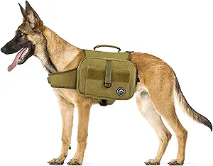Himal Outdoors Dog Backpack & Saddle Bag, Tactical Hiking Backpack for Large Dogs with Side Pockets & Adjustable Strap