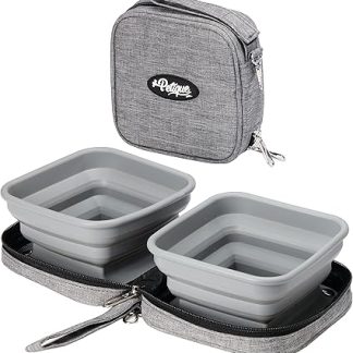 Portabowl — экологичные складные миски для воды 2-в-1, высококачественные дорожные миски для собак с футляром, легкие и компактные, 100% пищевой силикон, не содержит BPA.