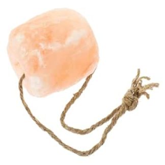 Pink Salt Lick Block for Livestock and Pets Natural Mineral Salt Brick Rope for Horses Cows and Deer