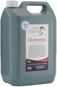Aloemega wellbieng horse supplement 5 Litre. For healthy skin and coat care, produces shine and enhanced dapples.