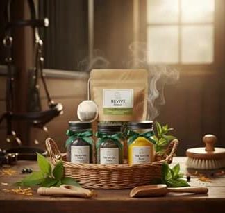 The Equine Herbal Companion Complete Stable Kit, 4-in-1 Botanical First-Aid Collection for Horses