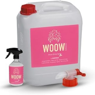 WOOW Tail & Mane Spray for Horses, 500/1000/2500 ml, Mild Care, Loosens Tangles, Easy Combing, for Volume & Shine with the Wow Effect (10 Litres)