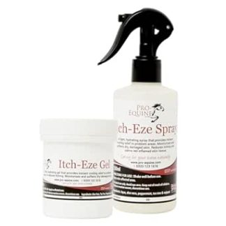 Itch-Eze Horse Skin gel and spray Set, 150g Gel Tub and 250ml Spray, Soothes and Hydrates dry itchy skin.