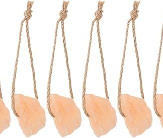 Gatuida 6pcs Pink Salt Lick Blocks for Horses, Cattle, Deer and Livestock, Natural Mineral Source Salt Chew, 30-50g Each, Suitable for Farm Animals and Outdoor Grazing