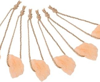 6pcs Organic Pink Salt Lick Block for Livestock Natural Mineral Source Rope for Horses Cattle and Deer Rich in Essential Minerals for Health and Growth