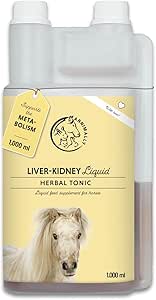 Annimally Liver-Kidney Liquid for Horses – 1000ml Herbal Juice with Milk Thistle & Artichoke – Metabolism Support for Horses