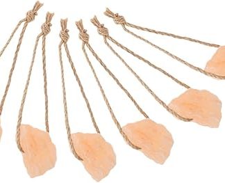VICASKY 6pcs Pink Mineral Salt Lick Blocks 30-50g Natural Mineral Salt for Horses Cattle Deer Livestock Hanging Rope