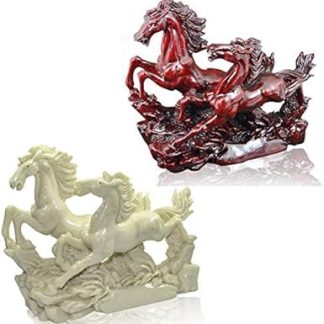 Frienemy Presents Combo 2 / Two Running Horse, Victory Horses for Vastu, Fengshui, Positive, Vibrations (Color : Red & White) Pack of 2 Pc #Frienemy-423