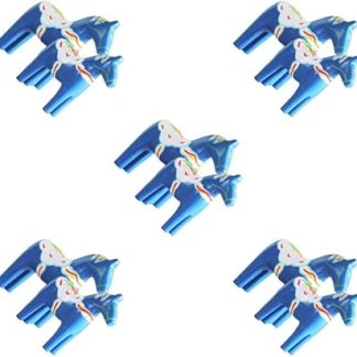 5 set 2pack/lot Eco-friendly Wooden Swedish Horse Statue Care For Environment Care For Home Swedish Dala Horse Statue Odorless blue