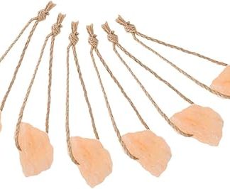 UPKOCH 6pcs Pink Salt Lick Blocks Rope, Natural Mineral Salt Blocks for Horses, Deer, Cattle, Essential Livestock, 30-50g Each