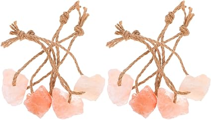 8pcs Animal Lick Salt Blocks Natural Mineral Licking Salt Lick Blocks for Deer Horse Cattle Goat Hanging Rope Livestock