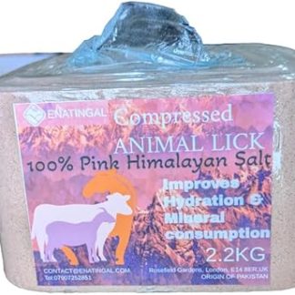 Himalayan Pink Salt Lick for Animals, 2200 g Compressed Salt Block (2.2 kg) Pakistan Origin